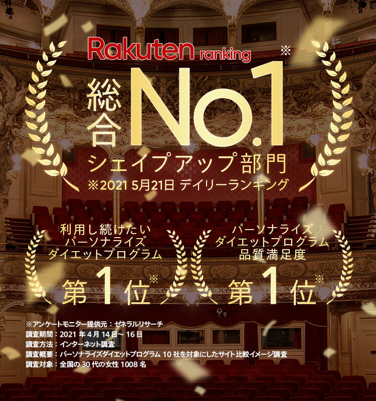 Rakuten ranking シェイプアップ部門 総合No.1