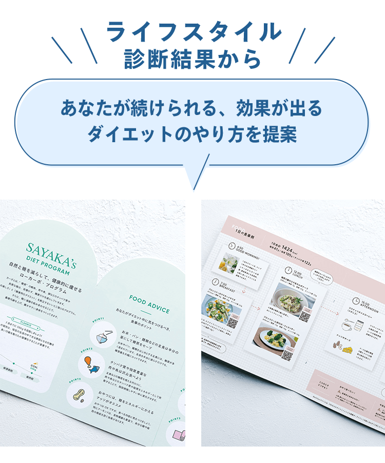 ライフスタイル診断結果からあなたが続けられる、効果が出るダイエットのやり方を提案